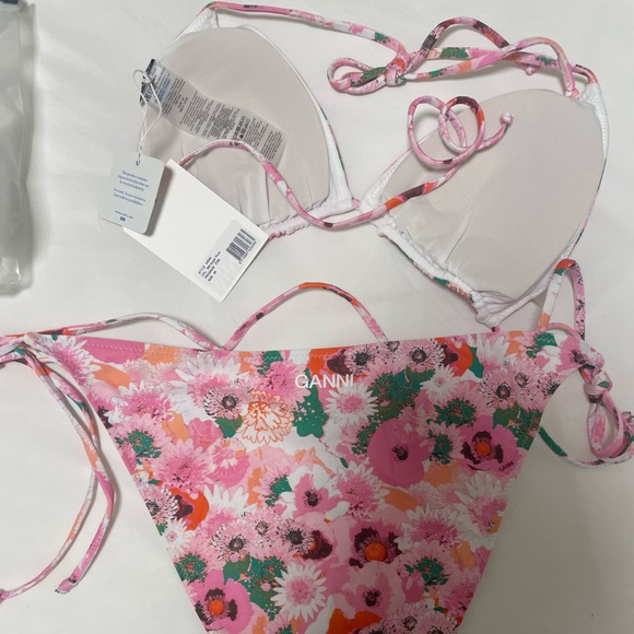 BNWT GANNI Floral String Halter Bikini (top + bottom) - Picture 7 of 11